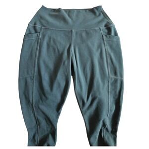 YOGALICIOUS LUX Teal Green High Waist Pocket Leggings Women's Size Small